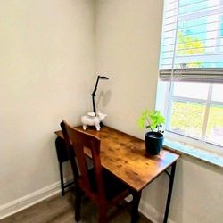 Desk With Side Pocket Storage And Chair