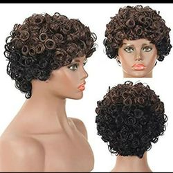 Big Roller Set Curls 2 Tone Hair Wig