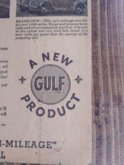 Antique 1930's Gulf Ad 