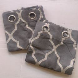 New Curtains Each Panel Is 52x95-=104w-grey/beige
