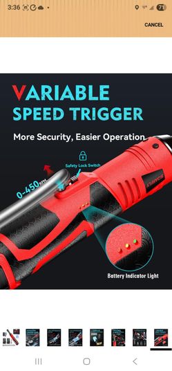 SOARFLY 3/8" Cordless Ratchet Wrench, Extended Electric Ratchet Wrench, 40 Ft-Lbs 450 RPM 16.8V Cordless Battery Powered Ratchet Wrench Set with 2 Bat