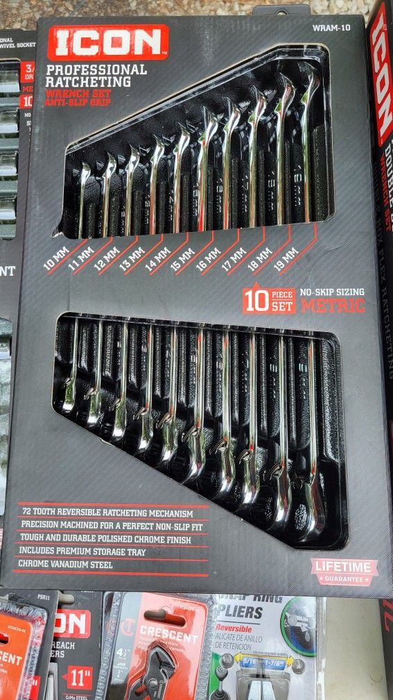 ICON PROFESSIONAL RATCHETING WRENCH SET (METRIC)