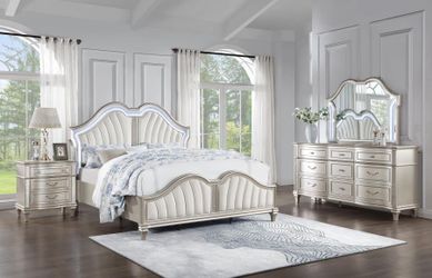4 PC BEDROOM SET NEW IN BOX (MATTRESS AND CHEST SOLD SEPARATELY)