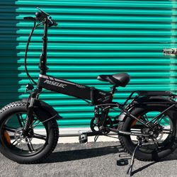 ✅ BRAND NEW - 750 Watt Electric Folding Bike, Power regen Tech, Fat Tire, Full Suspension(Black-OR-Army Green)PX6 Pro Paselec ⚡️