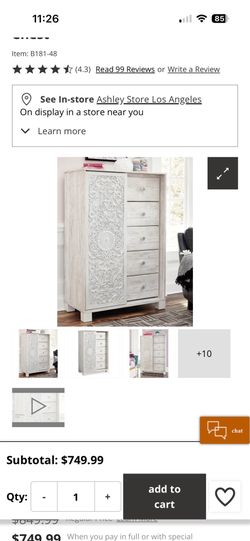 Dresser - 5 Drawer Paxberry Dressing Chest