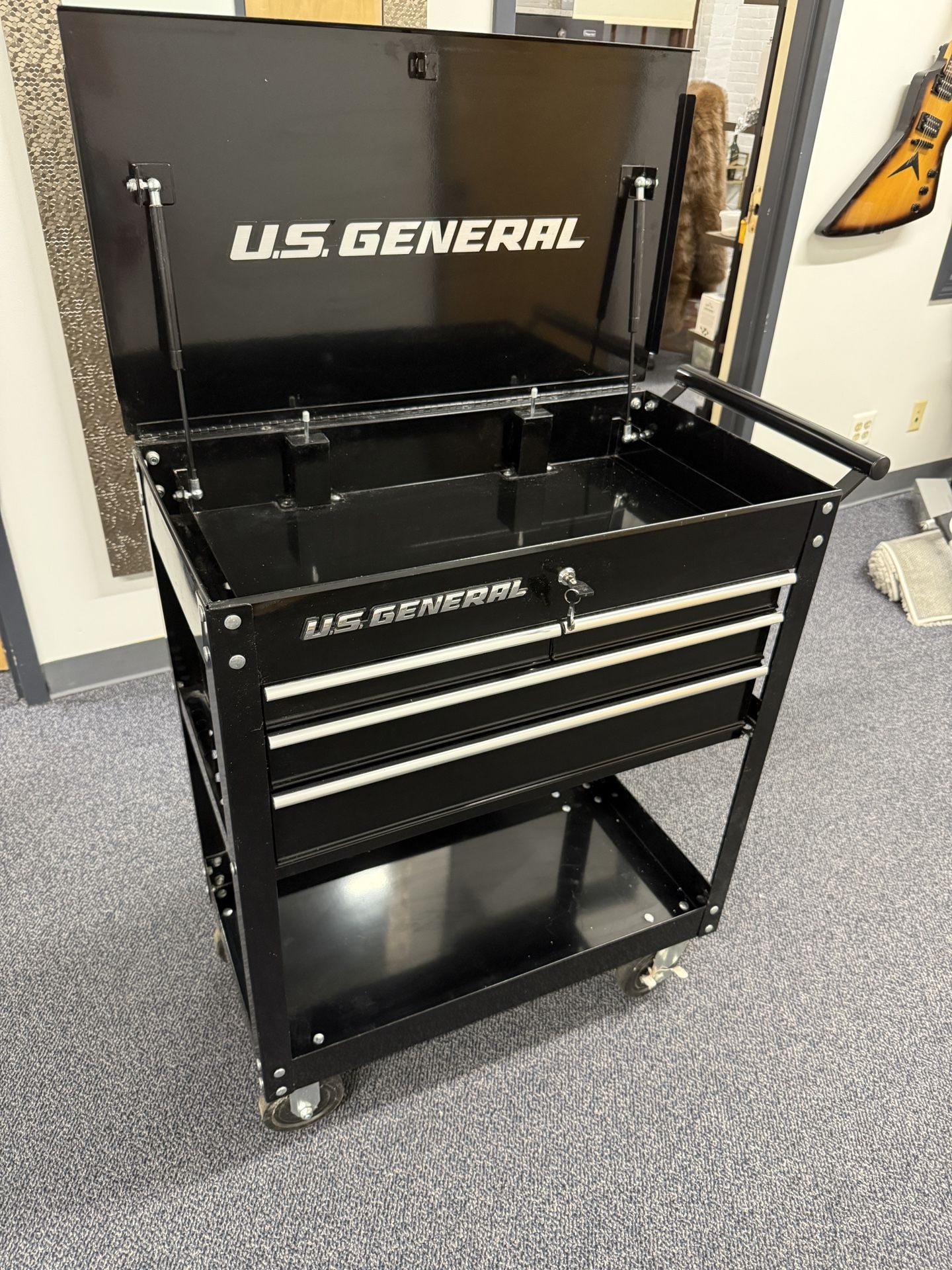 4 Drawers With Extra Storage Steel Rolling Tool Cabinet 