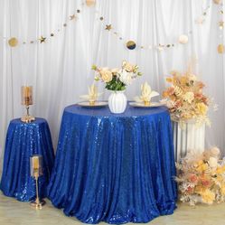 Blue Sequin Tablecloth 