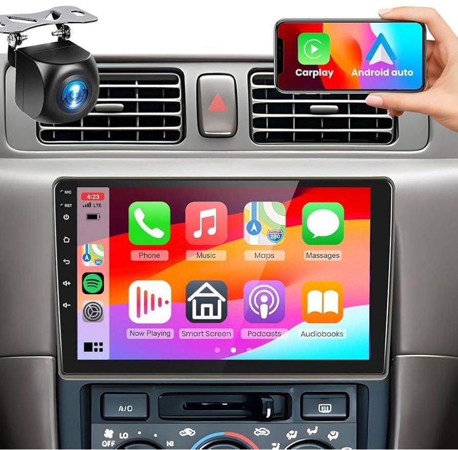 Podofo 2G 64G Radio for Toyota Camry 1 Manual A/C Car Stereo with 9'' 1080P IPS Touch Screen Bluetooth Radio Support Wireless Carplay Android