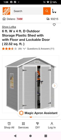 Outdoor storage shed  6ft 2 door