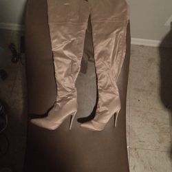 CHAMPAGNE THIGH HIGH BOOTS
