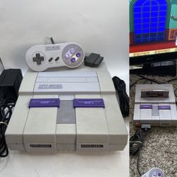 Super Nintendo SNES Console Bundle w/ 1 Controller All Cables TESTED! Retro