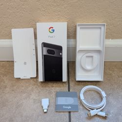 Google Pixel OEM USB Cable, USB A-C Adpr, Sim Tool, Box for Pixel 7 Obsidian