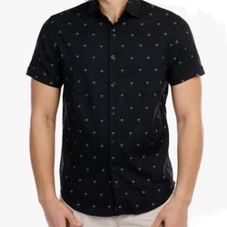 Brand New! Men’s🌴DENIM & FLOWER Palm Tree🌴Button down shirt