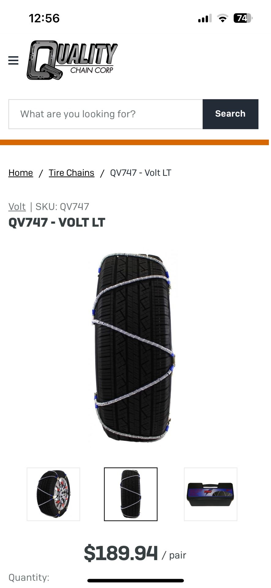 Volt LT Premium Light Truck/SUV Cable Tire Chains (QV747)
