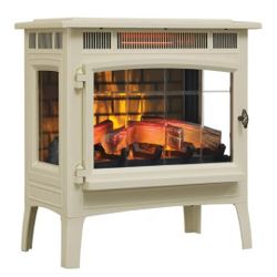 Electric Fireplace Stove Heater (Cream)