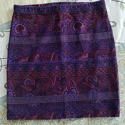 Forever 21 Purple Paisley Pencil Skirt Size M