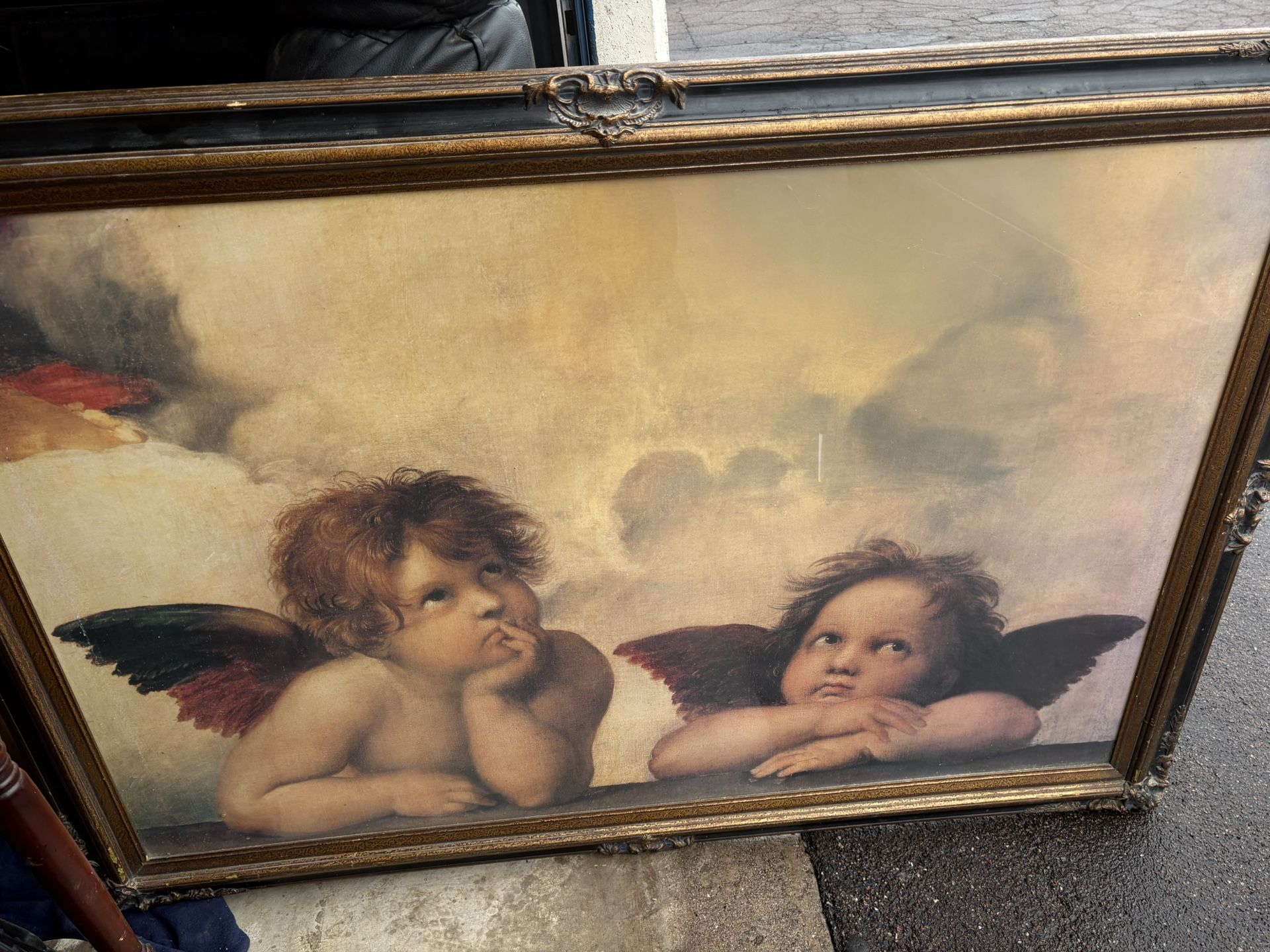 Huge Gorgeous Print Of Raphael “ The Cherubs” 