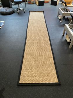 NuLOOM Natural Seagrass Runner Rug – 2'6" x 12' – Black Border