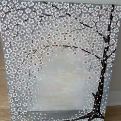 Cherry Blossom Artwork On Canvas