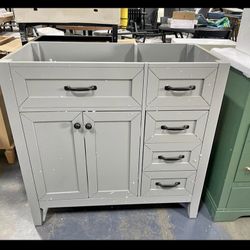 Assembled New Solid Wood Frame 36" Bathroom Vanity NO Sink Cabinet Base Only