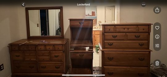 Bed Set/ dressers & side tables (Vintage solid wood)