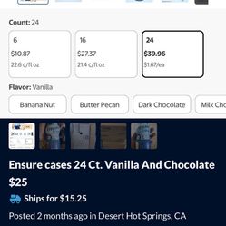 I Have Many Boxes Of Ensure Chocoate Or Vanilla  24 Cr