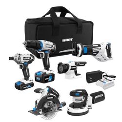 HART 20-Volt Cordless 6-Tool Combo Kit, 4.0Ah &1.5Ah Lithium-Ion Batteries, Charger and Storage bag