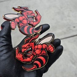 Red Evil Bee Fender Badges 