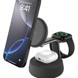 Belkin - UltraCharge Pi i2 25W Magnetic Wireless Charging Dock for iPhone, Apple Watch and AirPods - Charcoal