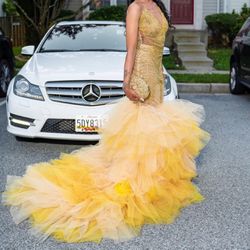 Gold prom dress