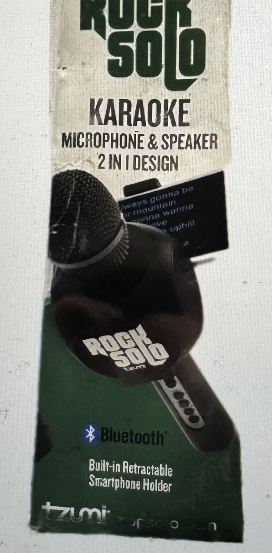 Tzumi Rock Solo Karaoke Microphone & Speaker 2 in 1 Design Bluetooth - New
