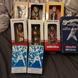 LOT OF (9) WISCONSIN SPORTS BOBBLEHEADS !! BREWERS BUCKS MARQUETTE All In Box 