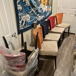 (6) Retro style chairs