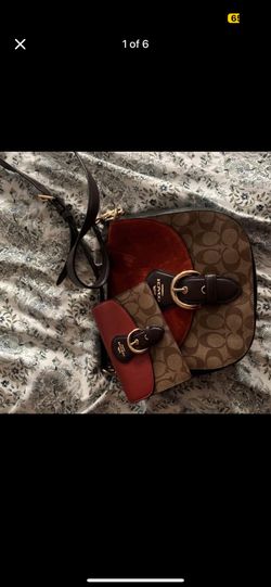 Authentic Coach Suede Purse And Matching Wallet