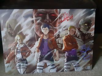 Autographed Attack On Titan Displate Authenticated 