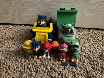 Paw Patrol toys with police car and truck