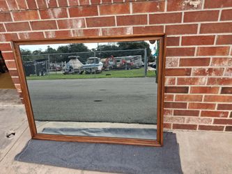 ✨ **Large Vintage 1970s Walnut-Framed Mirror — Timeless & Elegant** ✨
.
