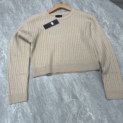 Cropped Beige Sweater Available In S/M/L