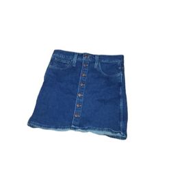 MADEWELL Blue A-Line Stretch Denim Jean Skirt Size 26 Button Front. Dimensions waist 26", waist- bottom hem 17" (0529)