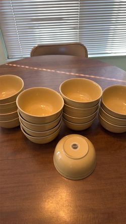 16 yellow Food Network stoneware bowls