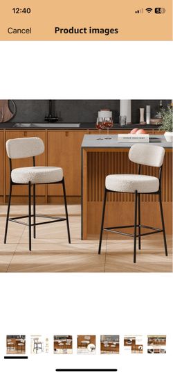 24'' Bar Stools Set of 2, for Kitchen Island. Grey