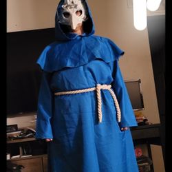 Bird Mask And Hooded Robe With Belt