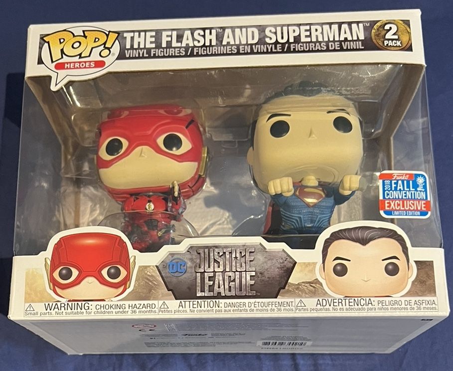 Funko Pop! DC Justice League Flash and Superman Racing Fall