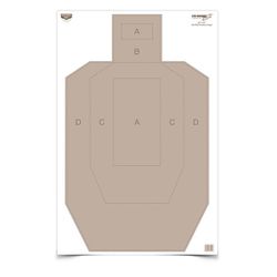 Birchwood Casey 23" x 35" Eze-Scorer IPSC Practice Shoot-Up Brilliant White Paper Targets for Indoor and Outdoor Use