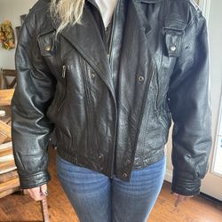BBK Milan Italy Women’s Black Leather Jacket
