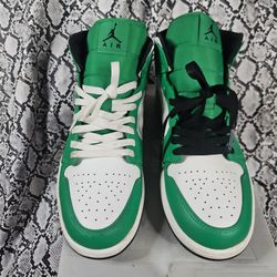 Air Jordan 1 Mid, Lucky Green, Sz 11