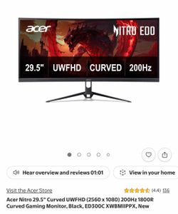 Acer NITRO 30” inch ULTRAWIDE CURVED 200HZ