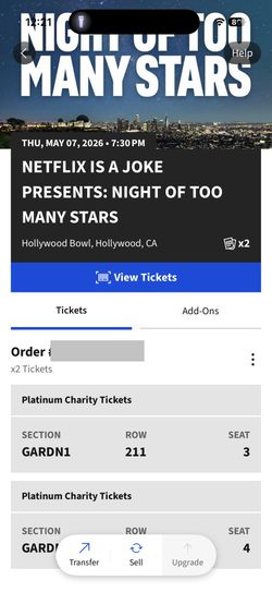 Netflix Is A Joke - Hollywood Bowl - 2 Tix