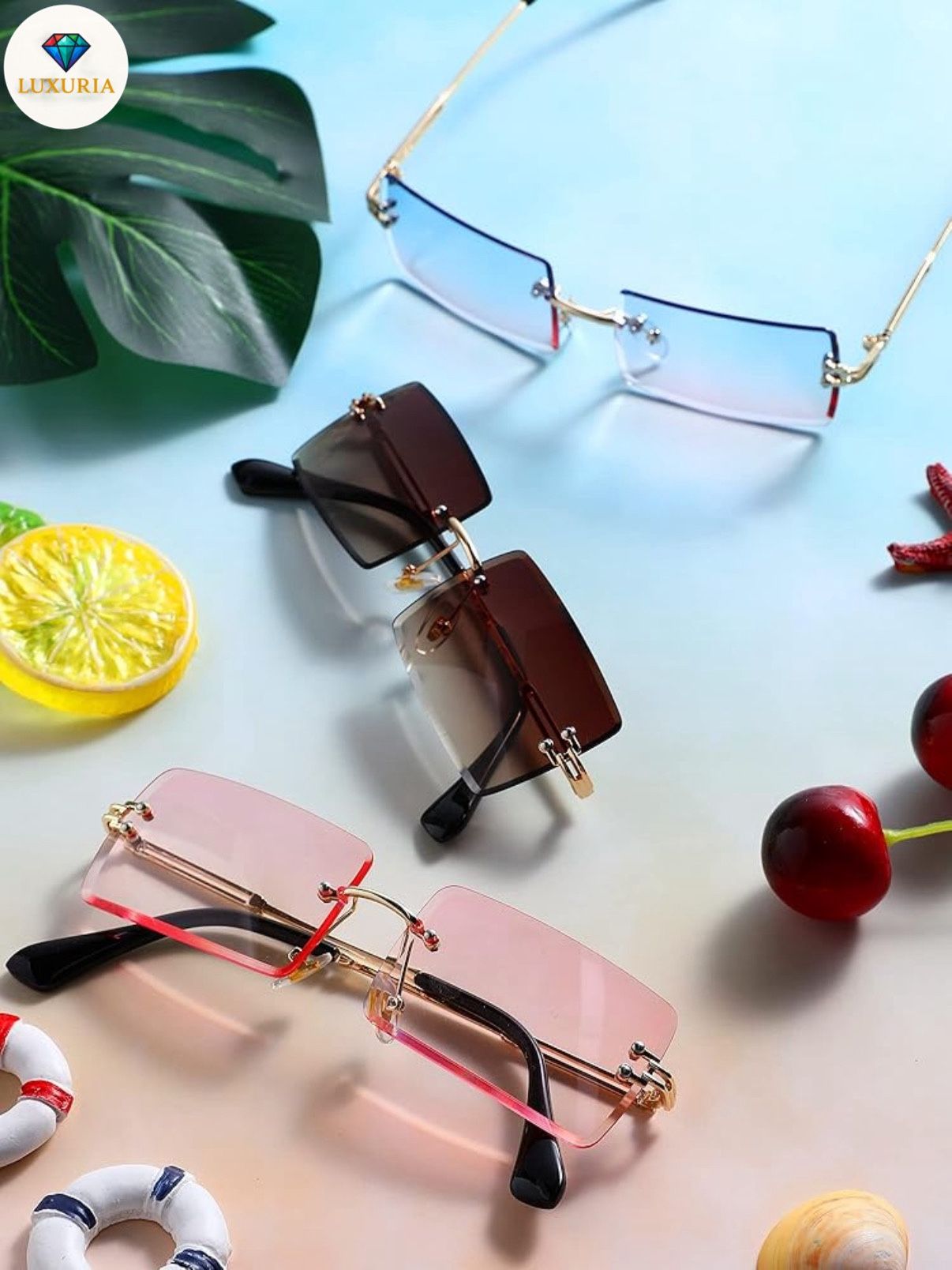 LUXURIA Prism Series – Rimless Gradient Sunglasses