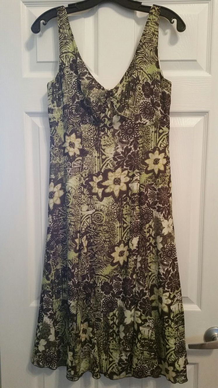 Women's Tribal multi color brown and green sundress size 6
